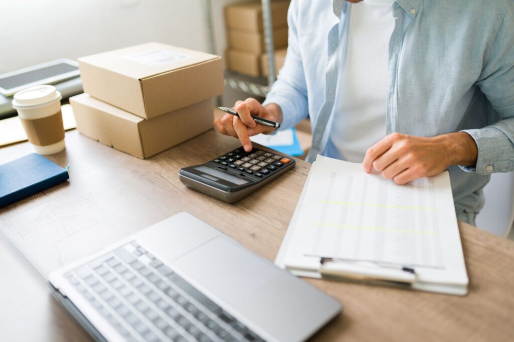 small business owner reviewing documents