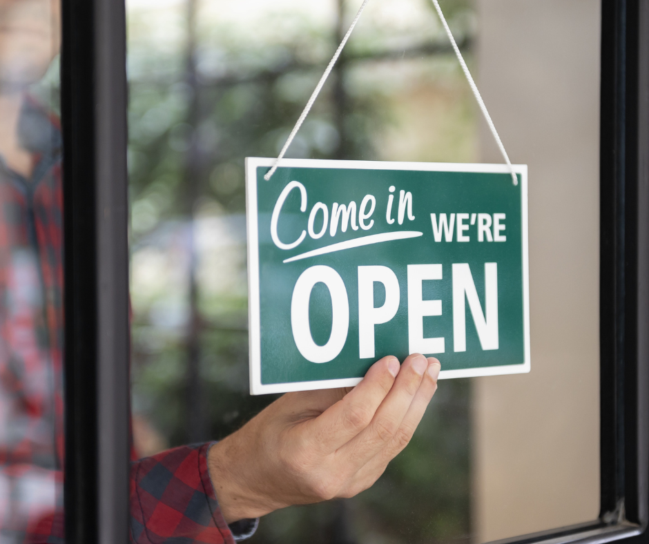 open sign