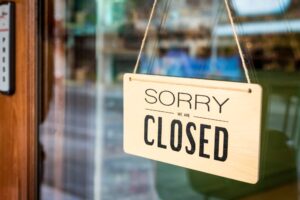 closed sign on business door